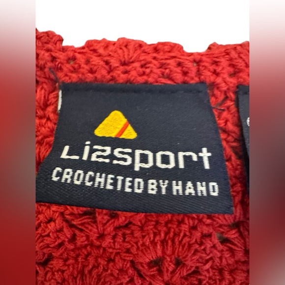 Lizsport Vintage Hand Crocheted Linen Cotton Vest Large - Picture 8 of 12